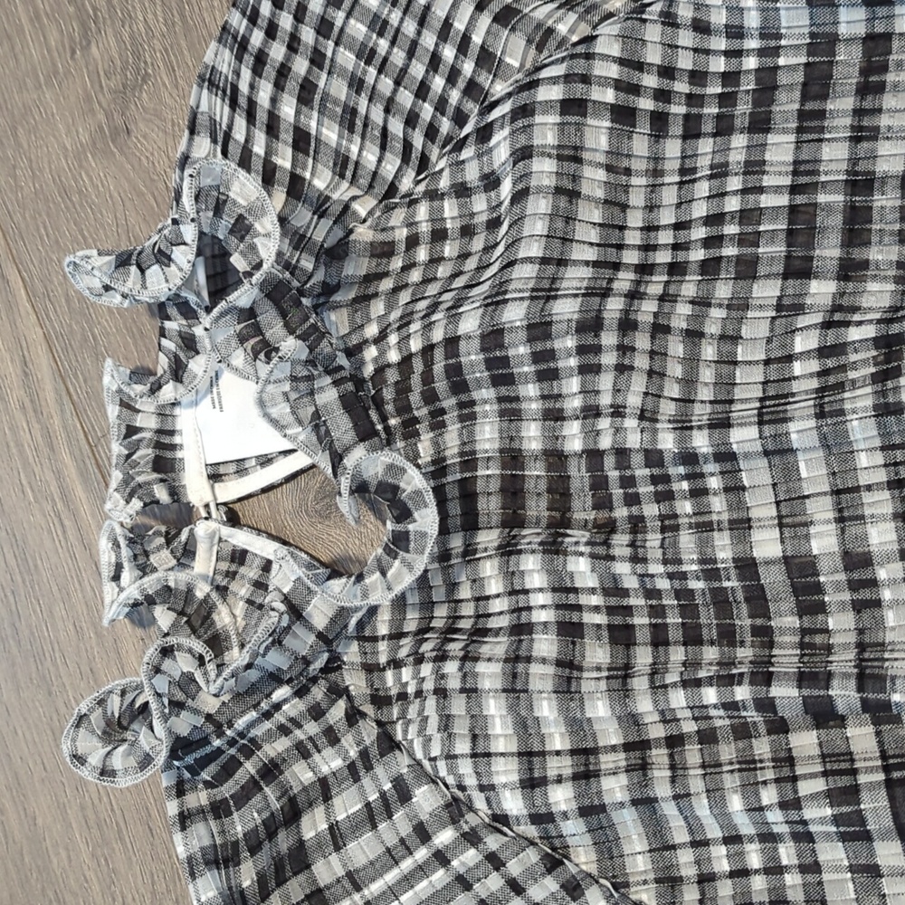 C/MEO Collective Checker Crop Ruffle Blouse Top - Picture 3 of 11